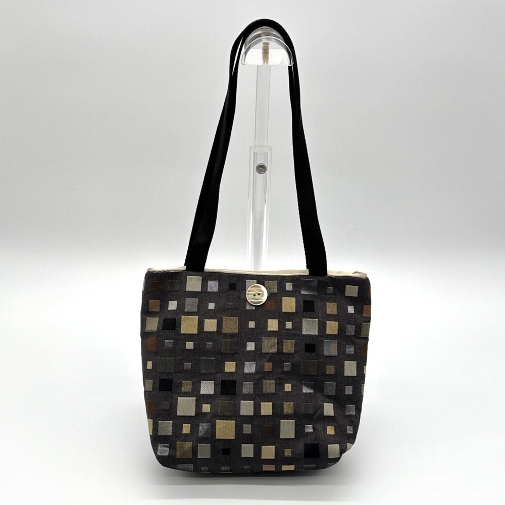 VIV‎ PICKLE Vintage One Of A Kind Designer Handbag Geometric Black Grey Unused